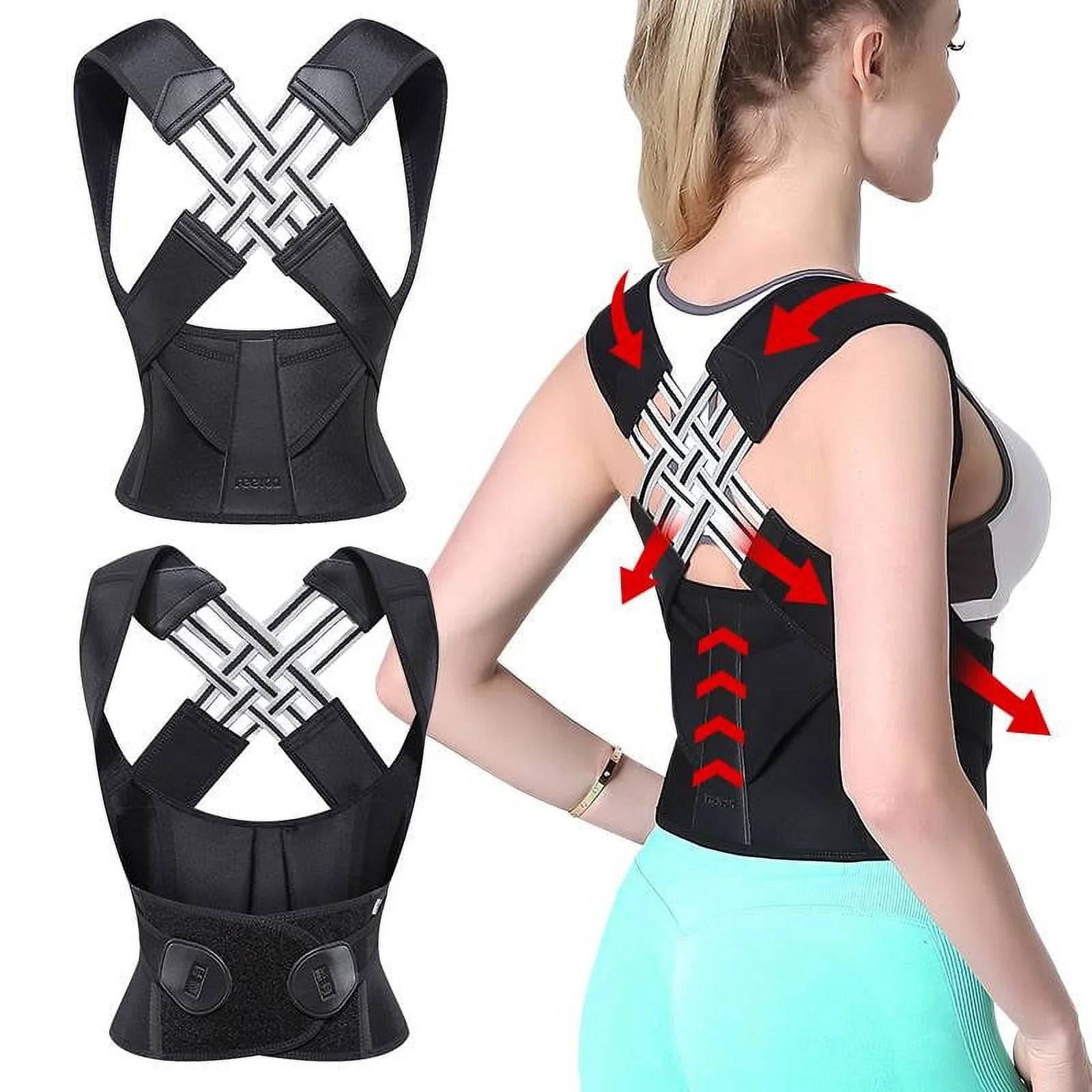 Back Brace Posture Corrector for Men and Women, Adjustable Posture Back Brace for Upper and Lower Back Pain Relief, Muscle Memory Support Straightener